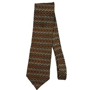 5/$10 Jhane Barnes Men's Silk Tie 58" Brown Orange NWOT